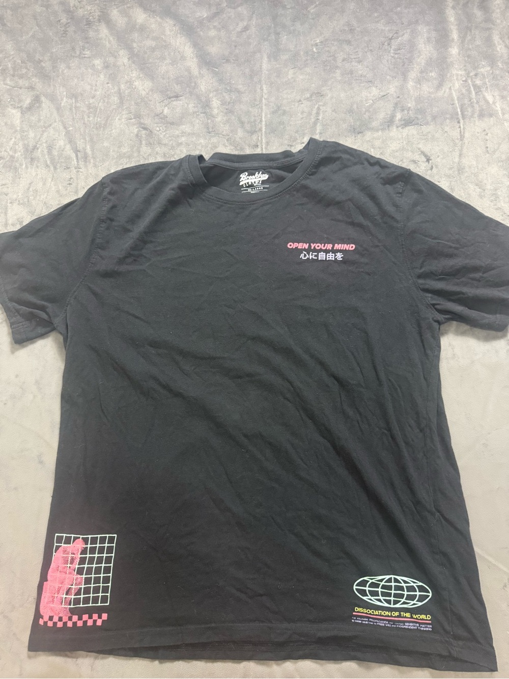 Brooklyn Cloth Black Logo Graphic Print T-Shirt Short Sleeve Crew Neck Men's
2XL